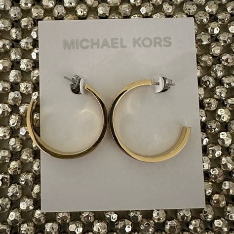 michael kors mk necklace and earrings|michael kors hoop earrings sale.